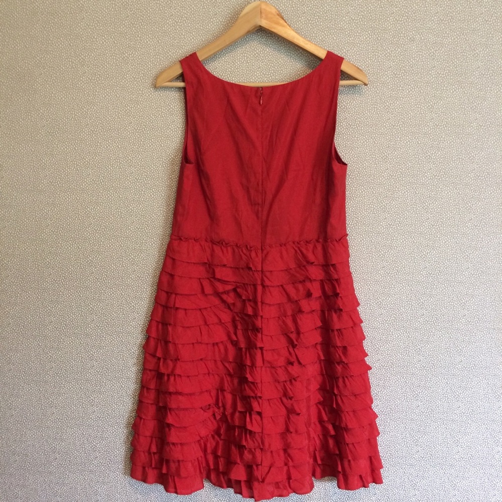 6 The Limited Event Red Ruffle Dress - Picture 4 of 7